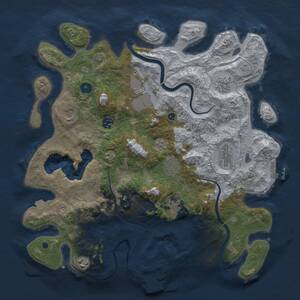 Thumbnail Rust Map: Procedural Map, Size: 4000, Seed: 973686101, 15 Monuments