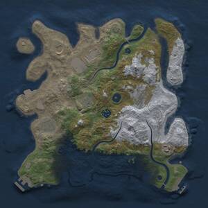 Thumbnail Rust Map: Procedural Map, Size: 3500, Seed: 2670, 14 Monuments