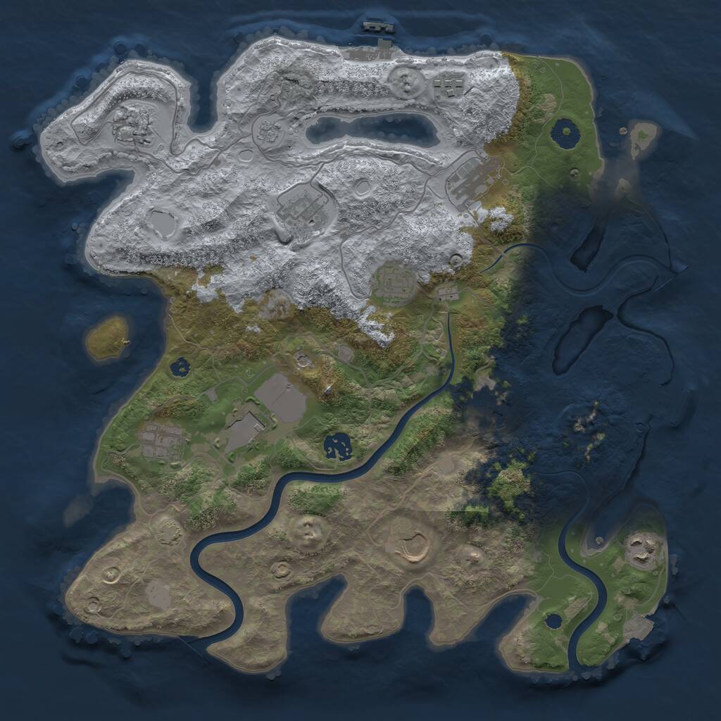 Rust Map: Procedural Map, Size: 3750, Seed: 167959647, 17 Monuments