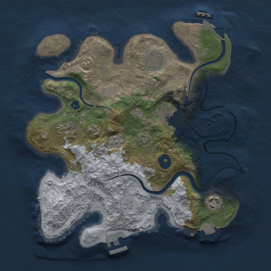 Rust Map: Procedural Map, Size: 3000, Seed: 1599057028, 11 Monuments