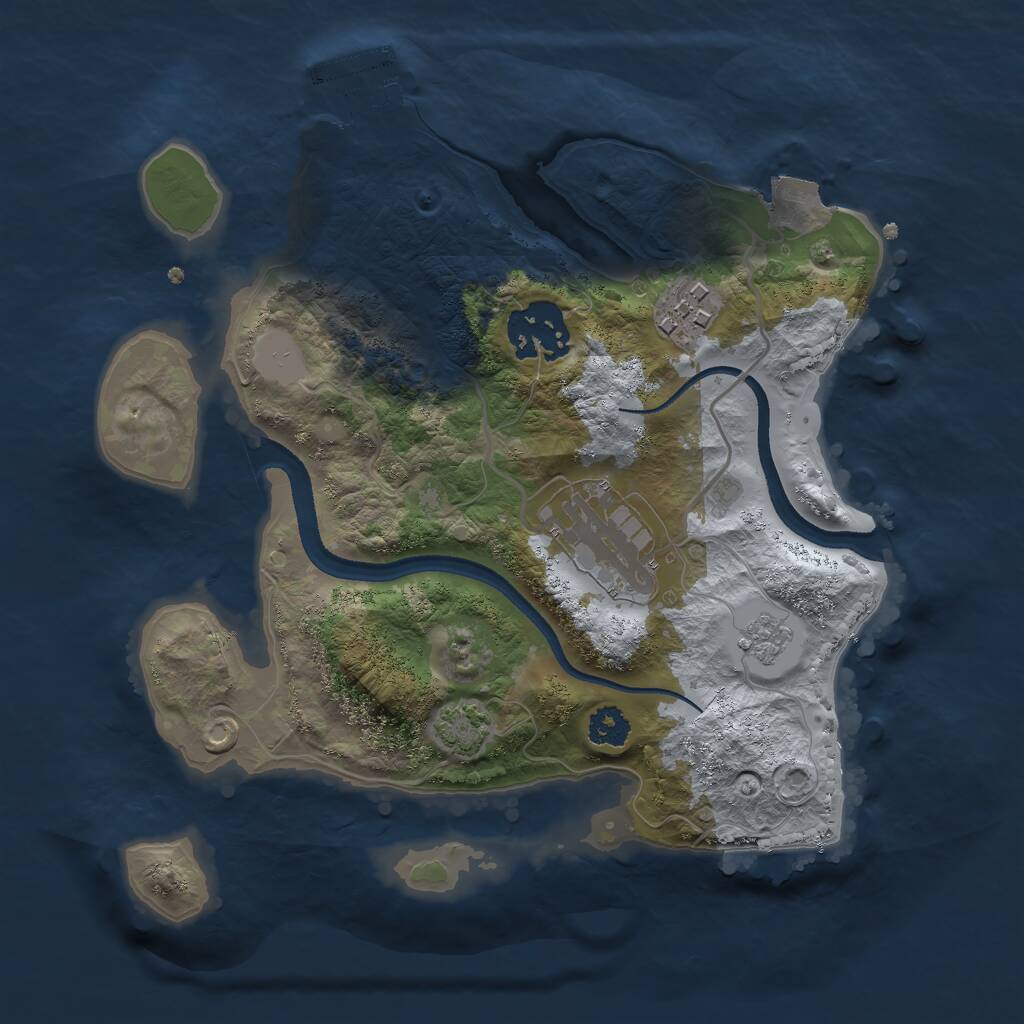 Rust Map: Procedural Map, Size: 2500, Seed: 1304699293, 7 Monuments