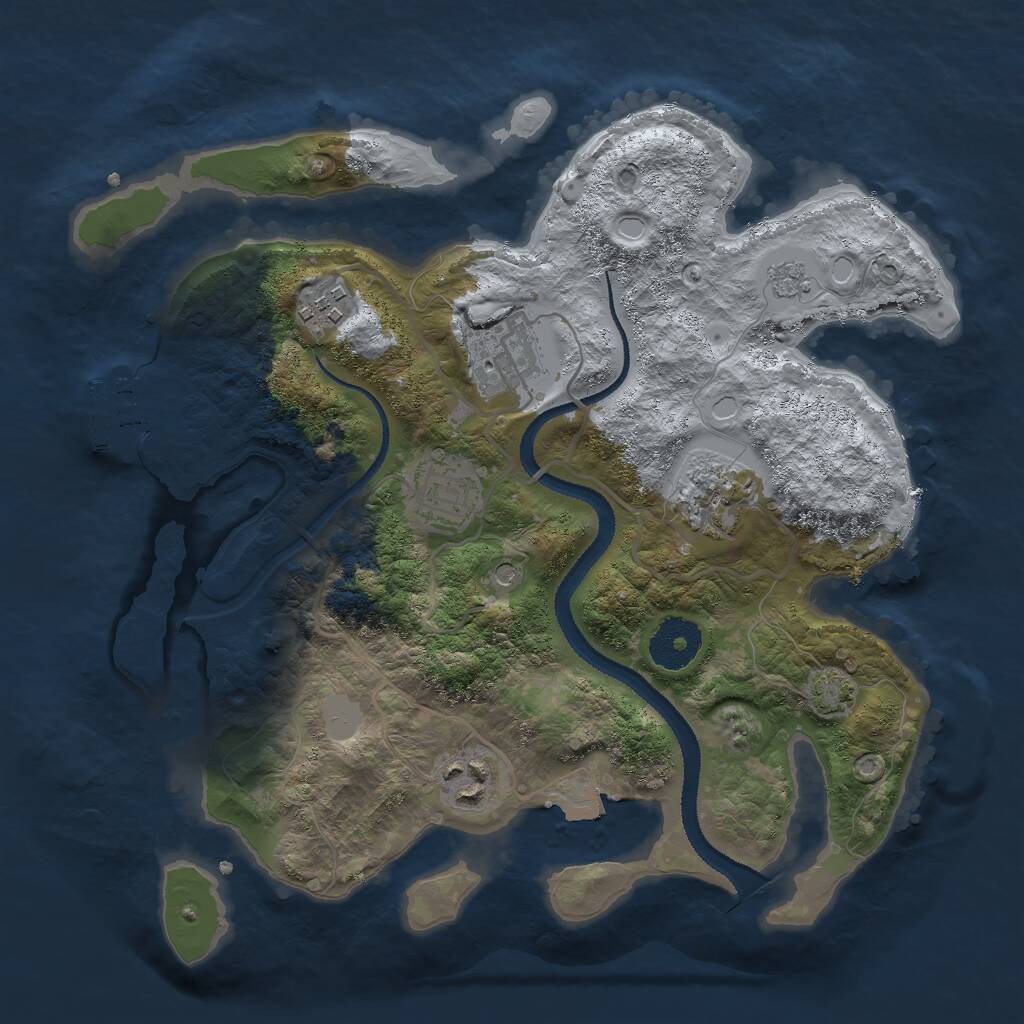 Rust Map: Procedural Map, Size: 3000, Seed: 1956378402, 10 Monuments