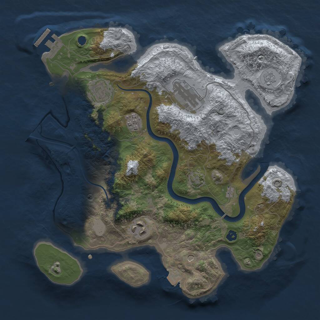 Rust Map: Procedural Map, Size: 3000, Seed: 99649, 9 Monuments