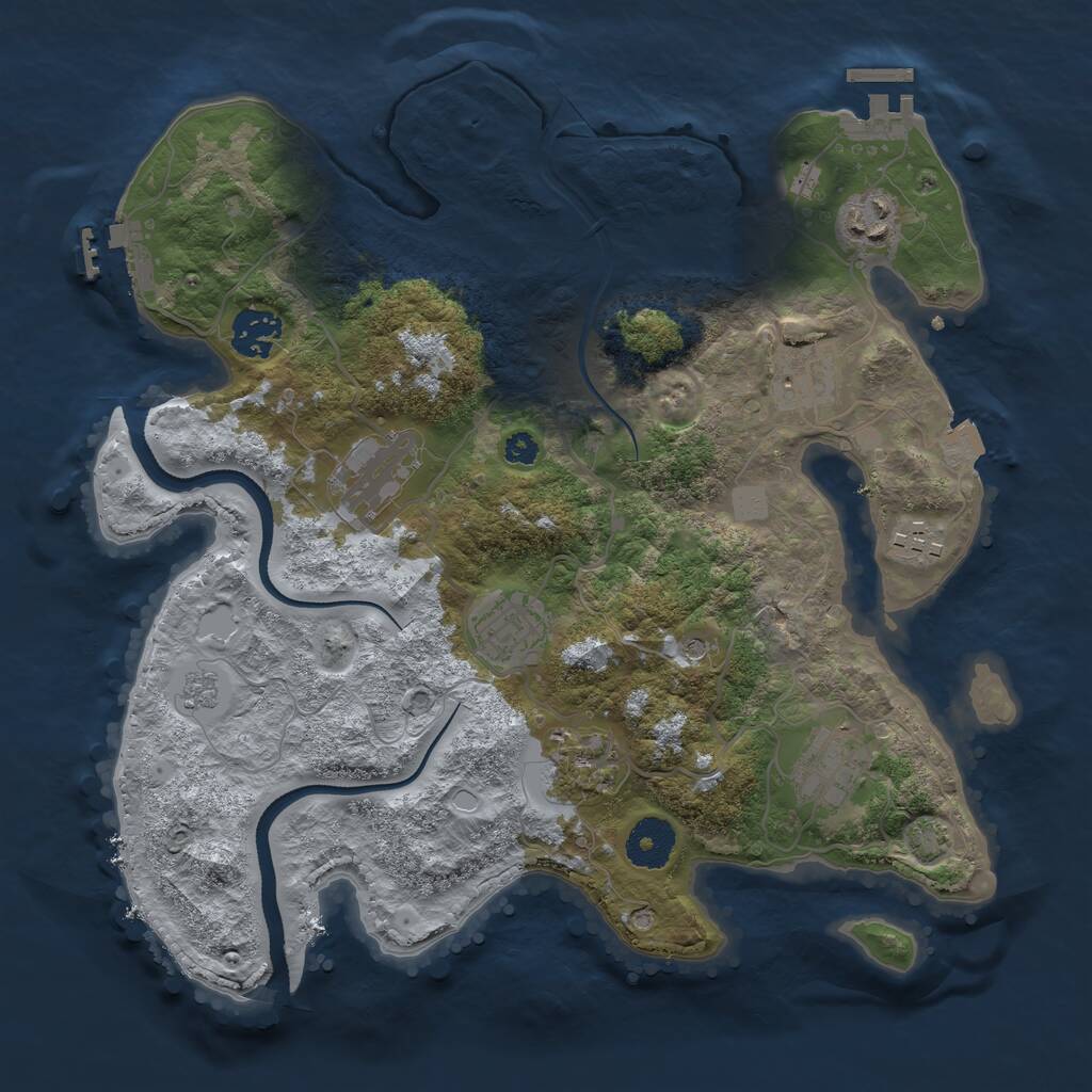 Rust Map: Procedural Map, Size: 3300, Seed: 738200300, 14 Monuments