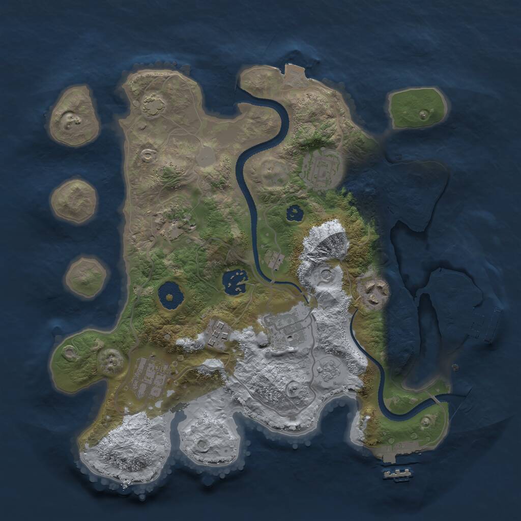 Rust Map: Procedural Map, Size: 3000, Seed: 18420, 13 Monuments