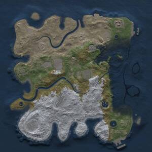 Thumbnail Rust Map: Procedural Map, Size: 3500, Seed: 630935835, 14 Monuments