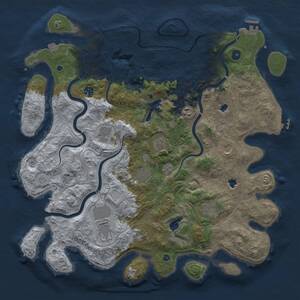 Thumbnail Rust Map: Procedural Map, Size: 4500, Seed: 1565231277, 16 Monuments