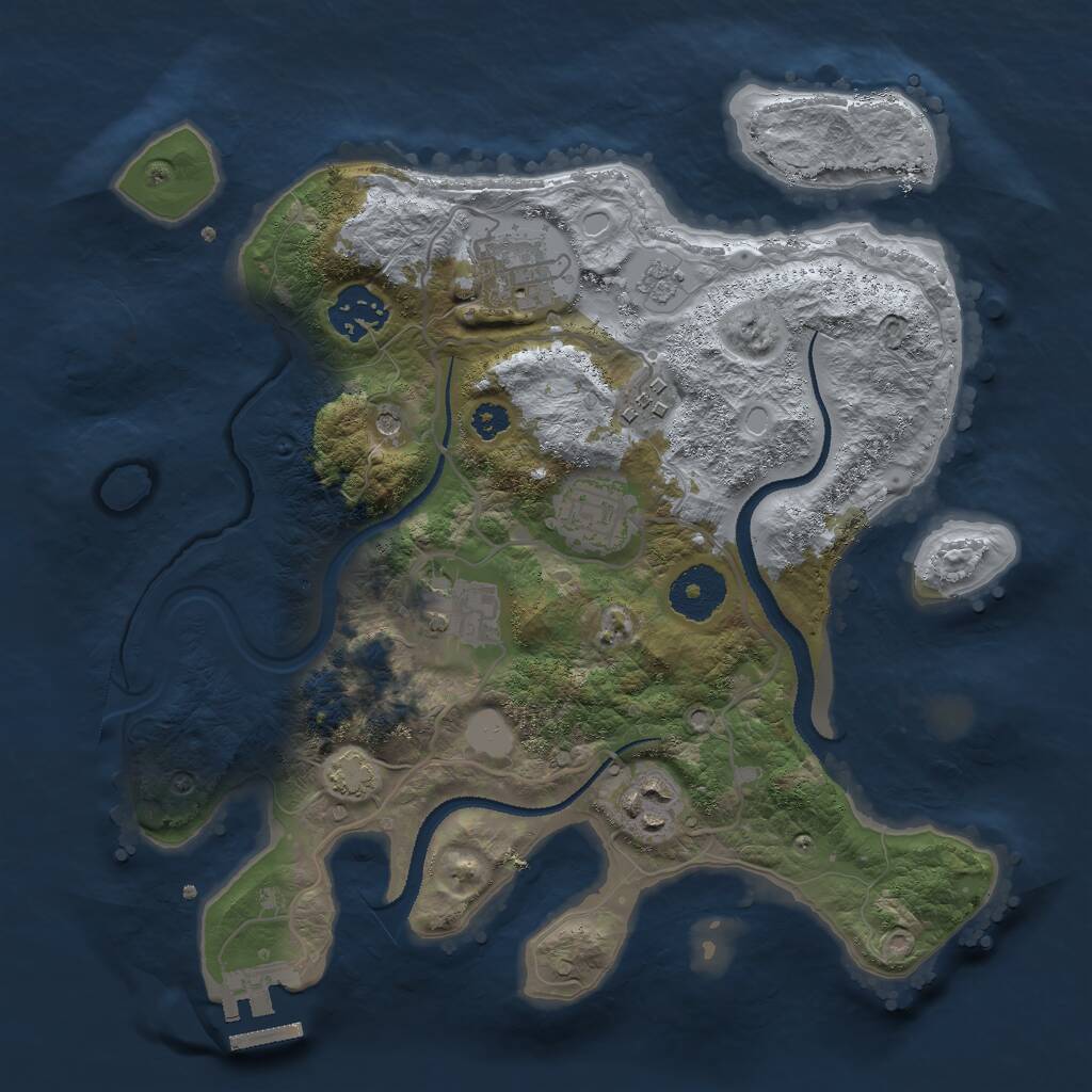 Rust Map: Procedural Map, Size: 3000, Seed: 40600, 11 Monuments