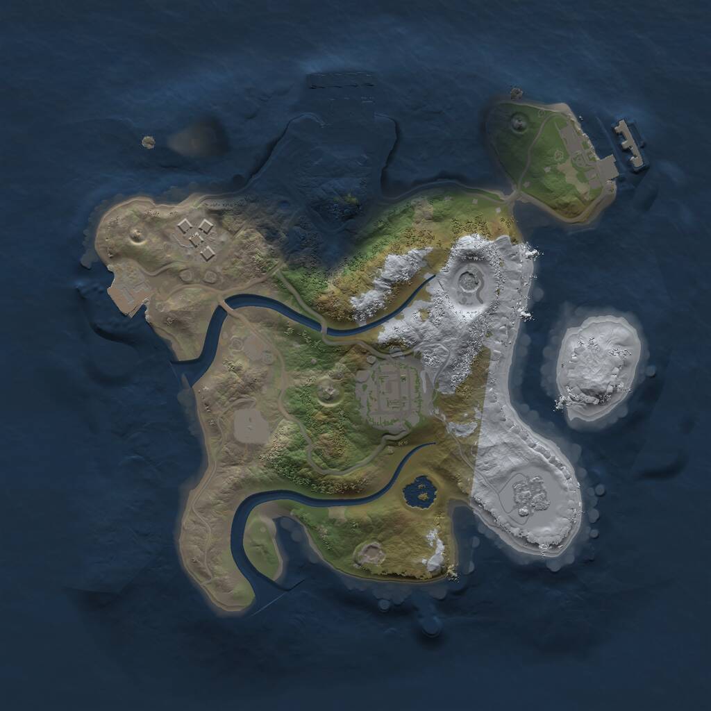 Rust Map: Procedural Map, Size: 2225, Seed: 1089490370, 7 Monuments