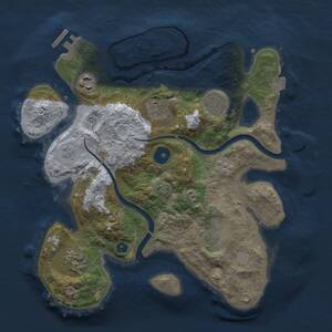 Thumbnail Rust Map: Procedural Map, Size: 3000, Seed: 153456, 11 Monuments
