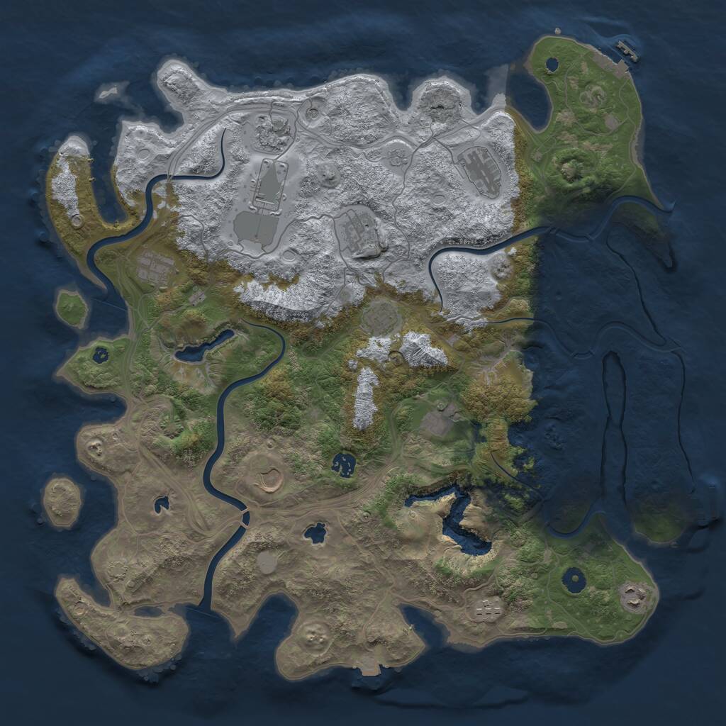 Rust Map: Procedural Map, Size: 4500, Seed: 19991002, 17 Monuments