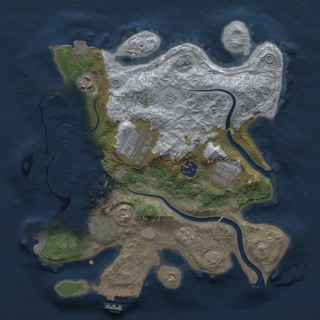 Rust Map: Procedural Map, Size: 3000, Seed: 927660817, 12 Monuments
