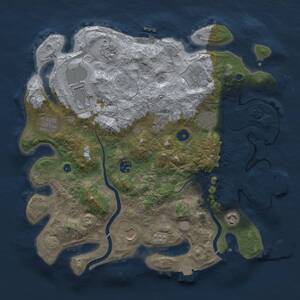 Thumbnail Rust Map: Procedural Map, Size: 3750, Seed: 1775906617, 16 Monuments