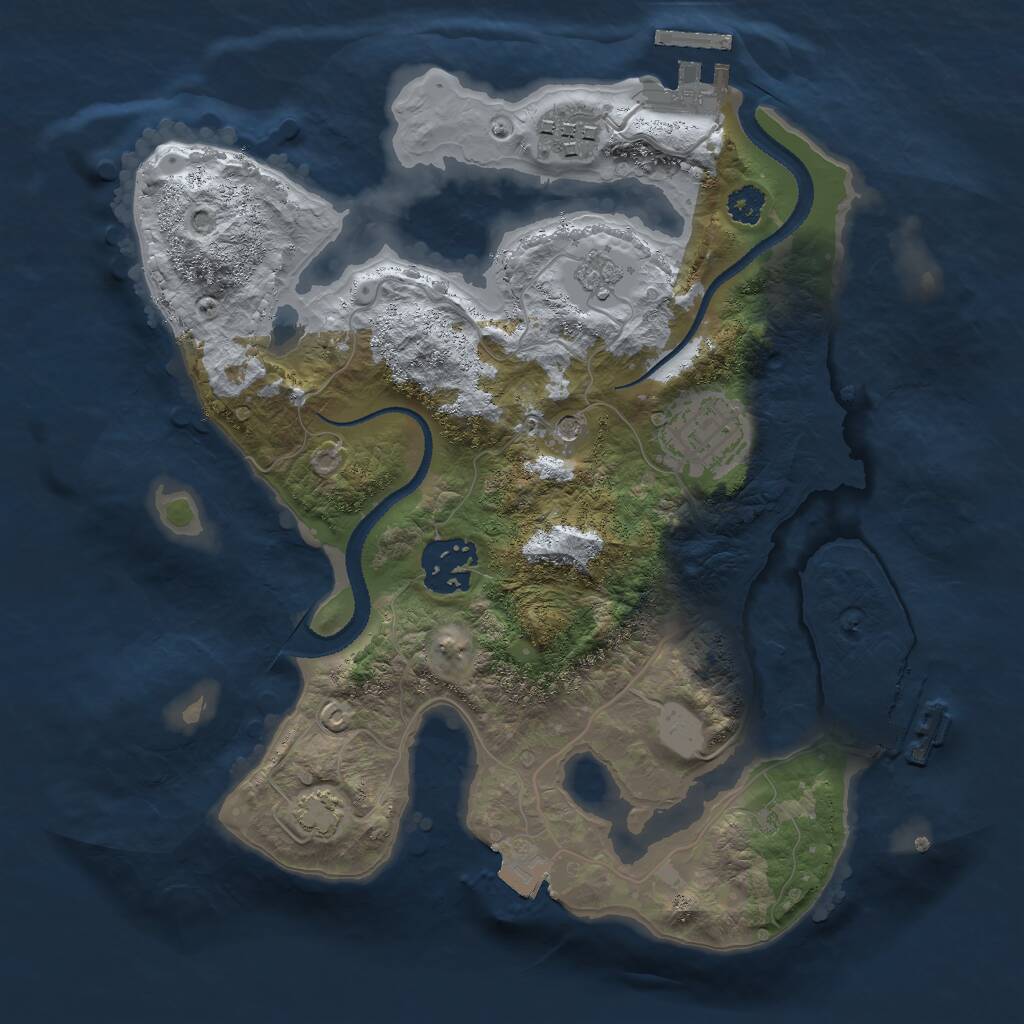 Rust Map: Procedural Map, Size: 2700, Seed: 1775908913, 9 Monuments
