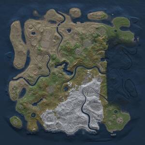 Thumbnail Rust Map: Procedural Map, Size: 4500, Seed: 1933284925, 17 Monuments