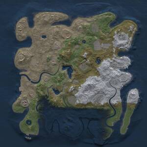 Thumbnail Rust Map: Procedural Map, Size: 4000, Seed: 88762087, 17 Monuments