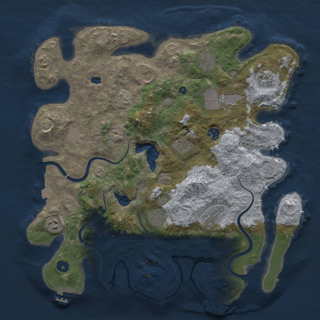 Rust Map: Procedural Map, Size: 4000, Seed: 88762087, 17 Monuments