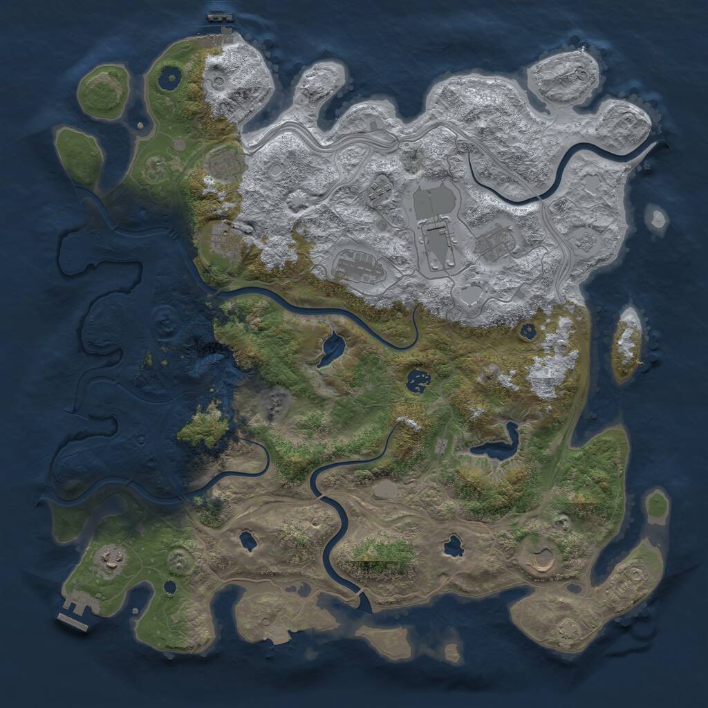 Rust Map: Procedural Map, Size: 4500, Seed: 248350369, 15 Monuments