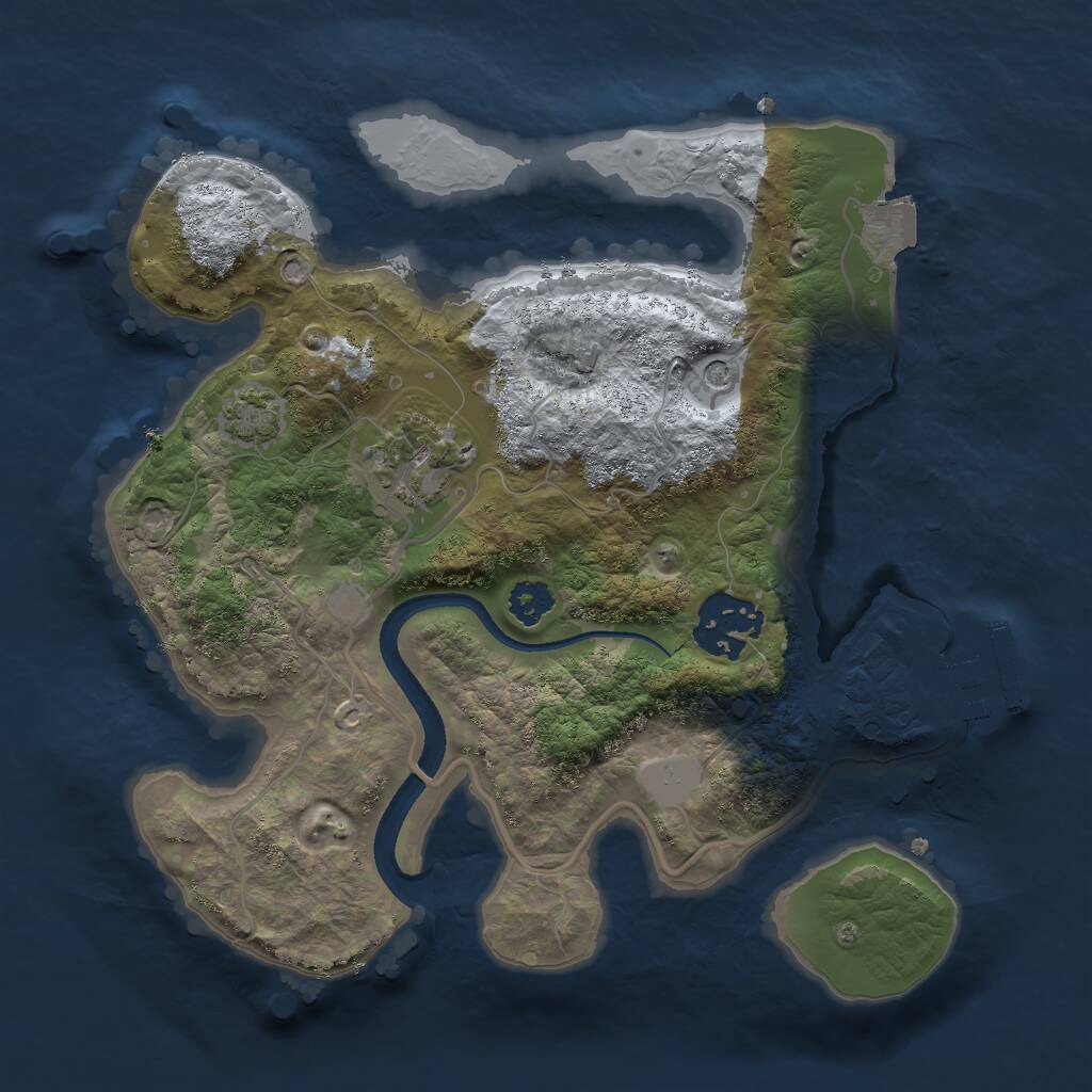 Rust Map: Procedural Map, Size: 2500, Seed: 951387578, 6 Monuments