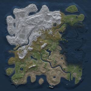 Thumbnail Rust Map: Procedural Map, Size: 4500, Seed: 2045240738, 16 Monuments