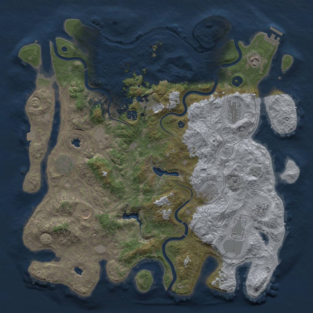Rust Map: Procedural Map, Size: 4500, Seed: 1890659082, 17 Monuments