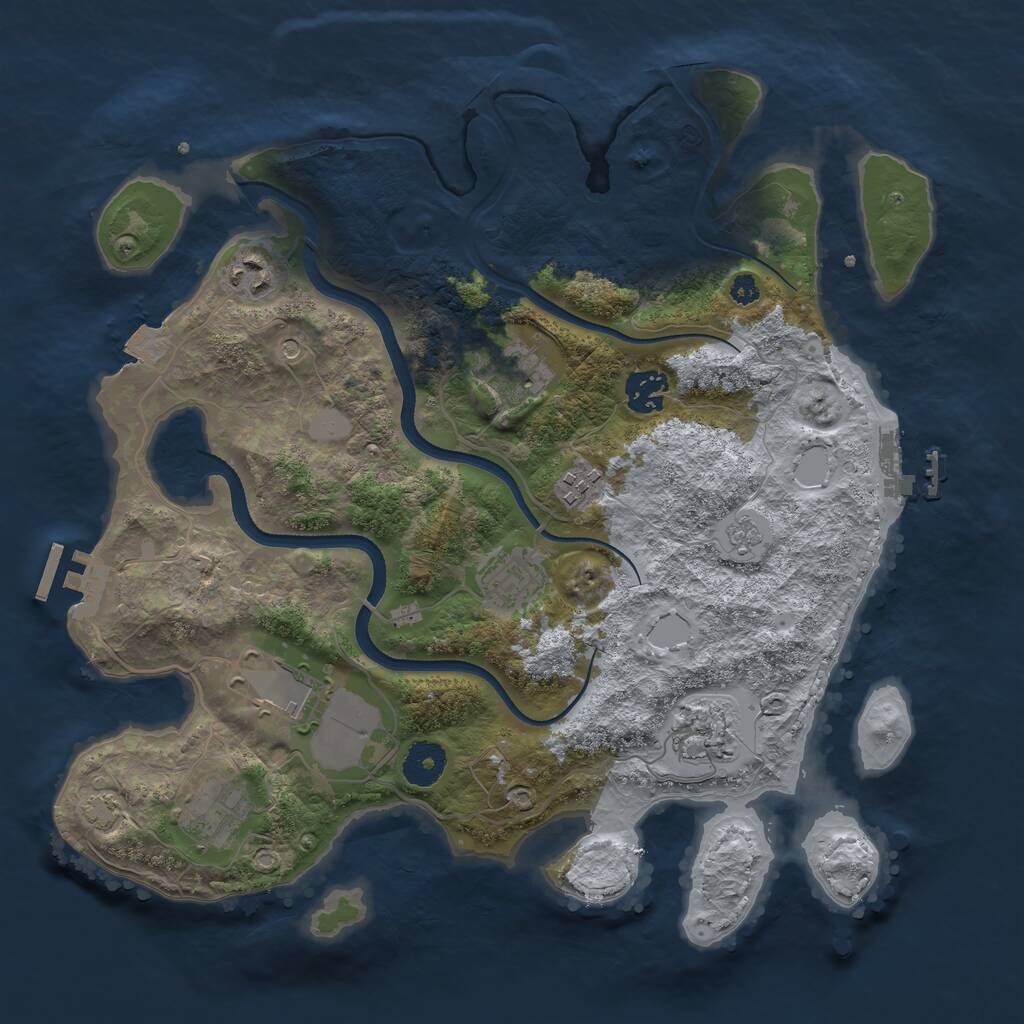 Rust Map: Procedural Map, Size: 3500, Seed: 1754438817, 14 Monuments