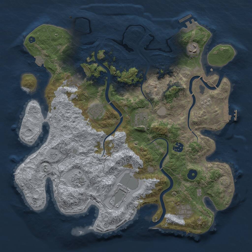 Rust Map: Procedural Map, Size: 3750, Seed: 1775905980, 15 Monuments