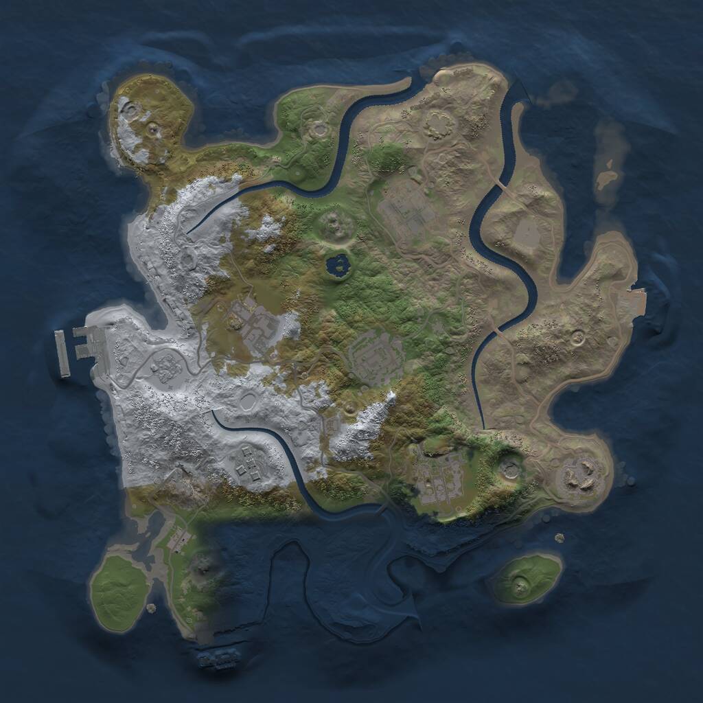 Rust Map: Procedural Map, Size: 3000, Seed: 905799750, 12 Monuments