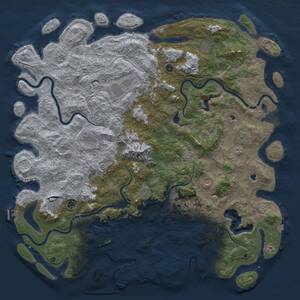 Thumbnail Rust Map: Procedural Map, Size: 6000, Seed: 545322, 17 Monuments