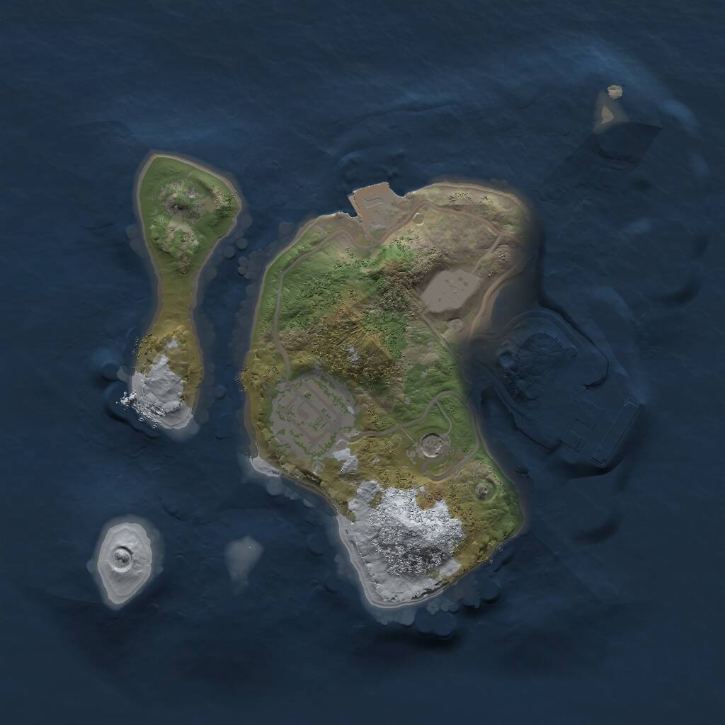 Rust Map: Procedural Map, Size: 2000, Seed: 2147242192, 4 Monuments