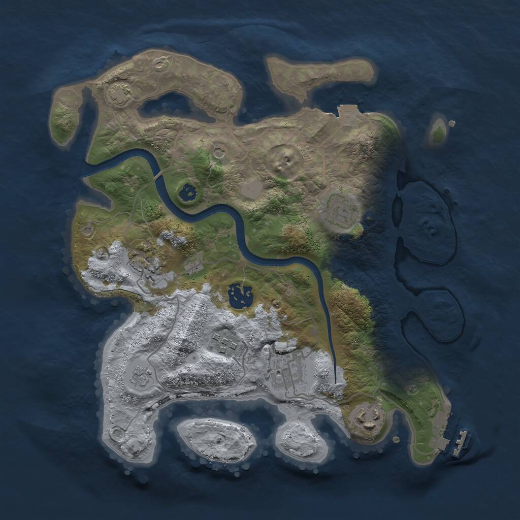 Rust Map: Procedural Map, Size: 3000, Seed: 82877763, 11 Monuments