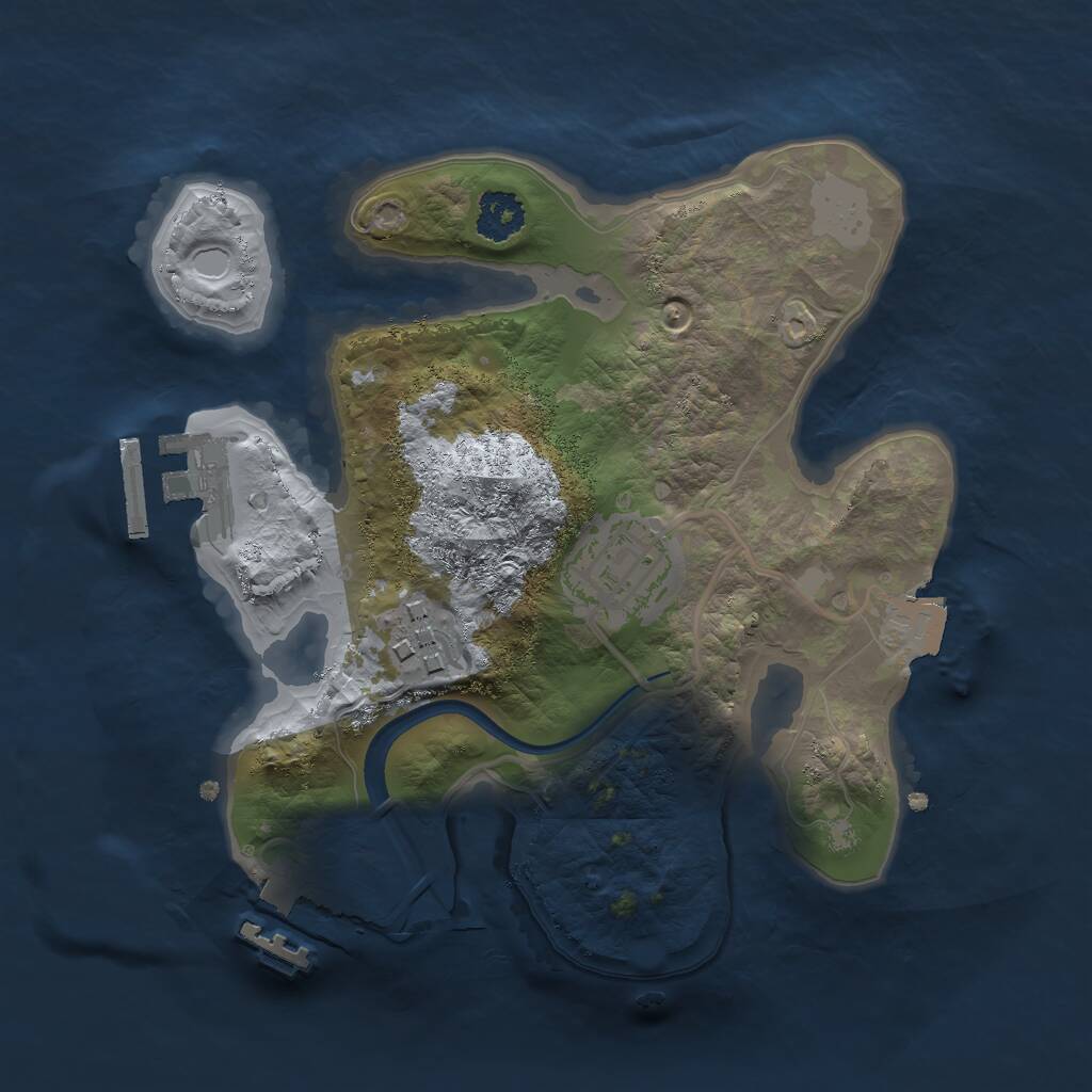 Rust Map: Procedural Map, Size: 2200, Seed: 1162450043, 5 Monuments