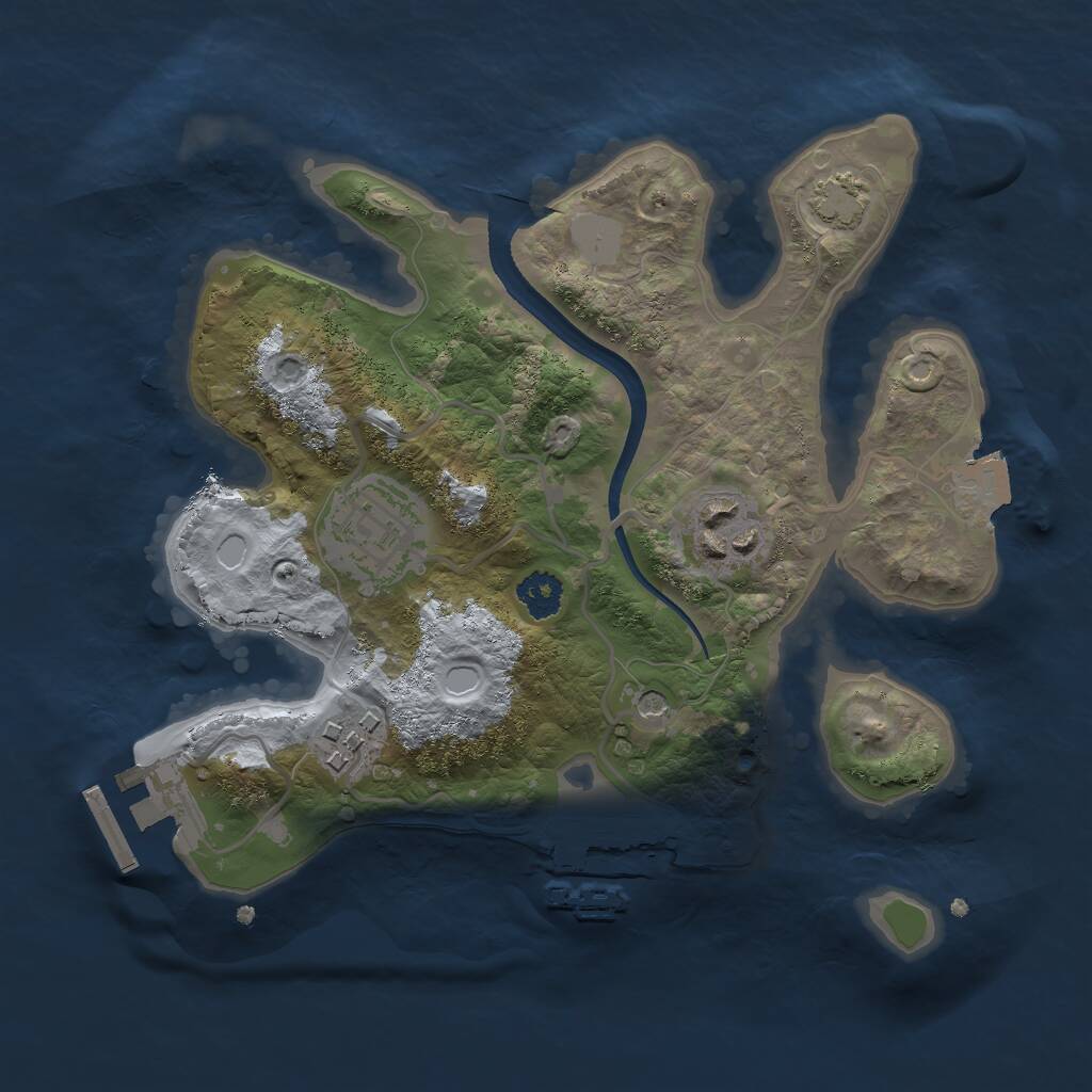 Rust Map: Procedural Map, Size: 2400, Seed: 787584221, 8 Monuments