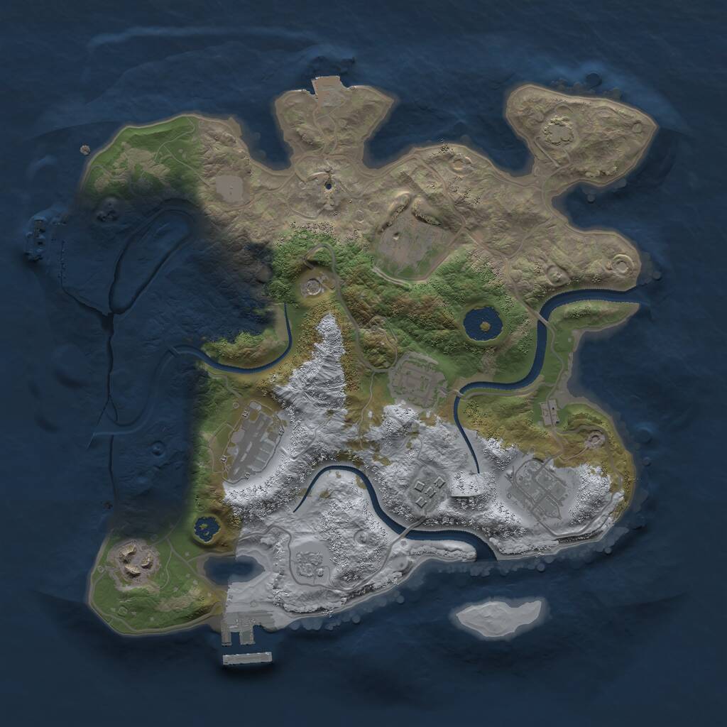 Rust Map: Procedural Map, Size: 3000, Seed: 2102869420, 12 Monuments