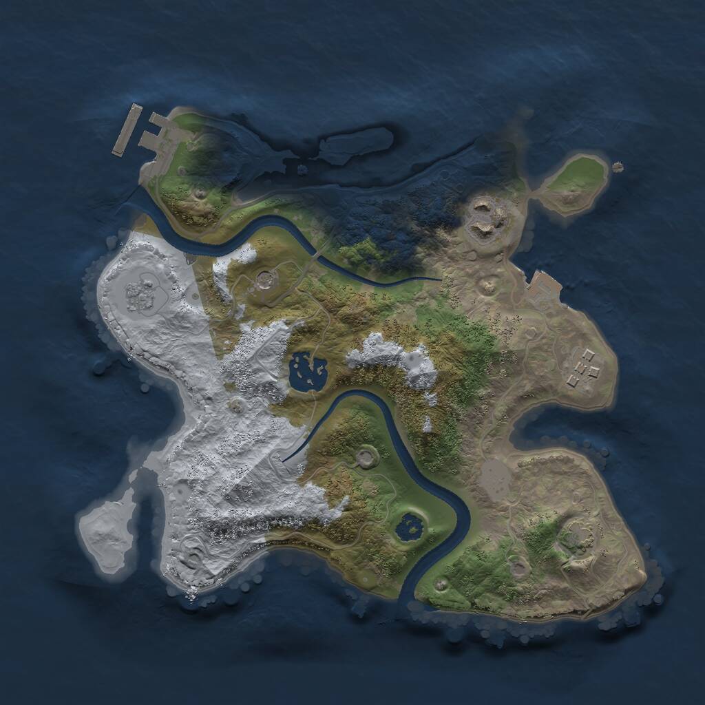 Rust Map: Procedural Map, Size: 2600, Seed: 1158317782, 8 Monuments