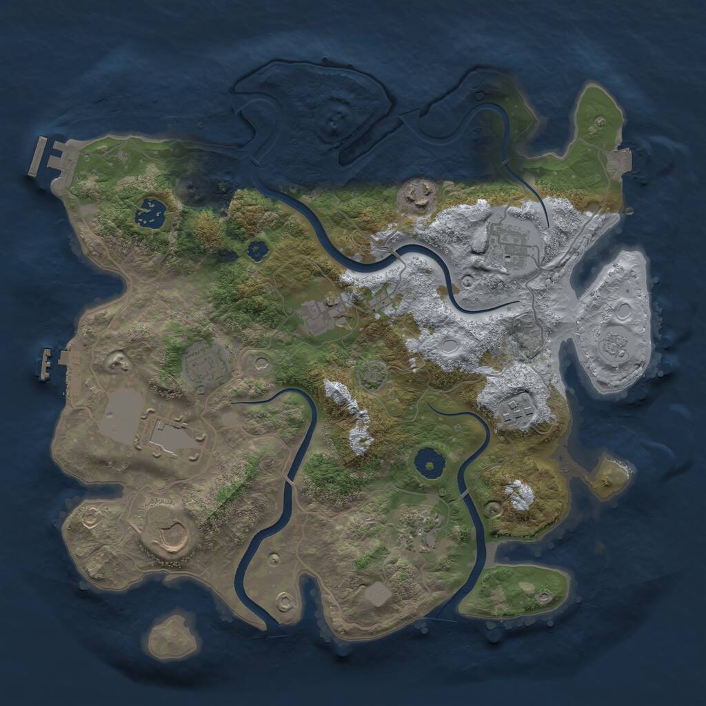 Rust Map: Procedural Map, Size: 3500, Seed: 14914, 15 Monuments