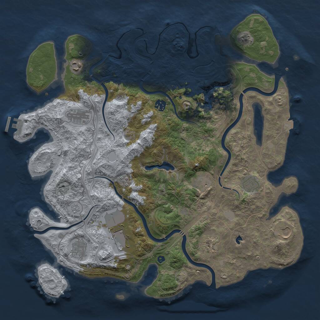 Rust Map: Procedural Map, Size: 4250, Seed: 1395180985, 15 Monuments