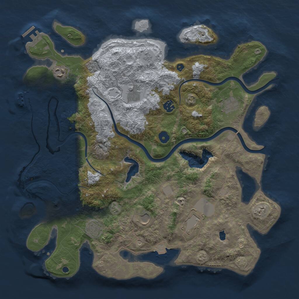 Rust Map: Procedural Map, Size: 4000, Seed: 783923593, 14 Monuments