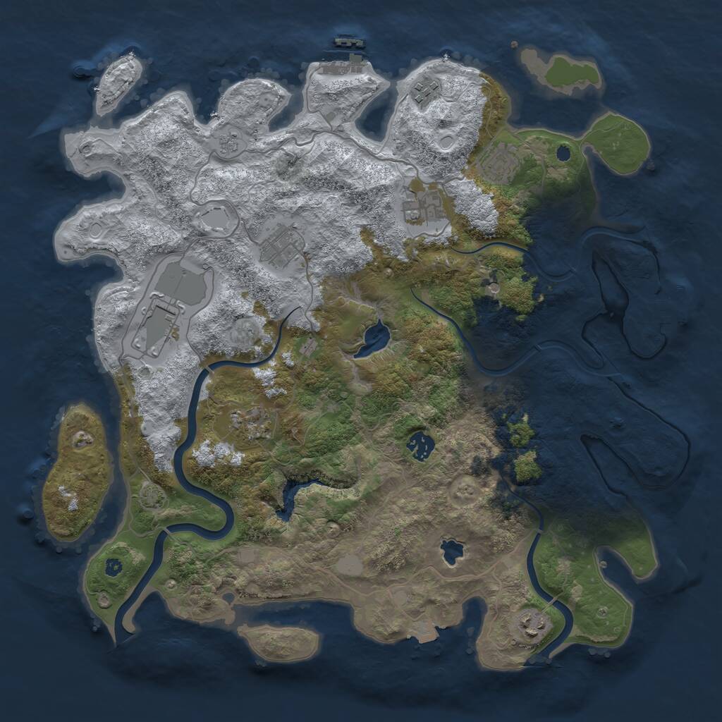 Rust Map: Procedural Map, Size: 4000, Seed: 1816666063, 14 Monuments