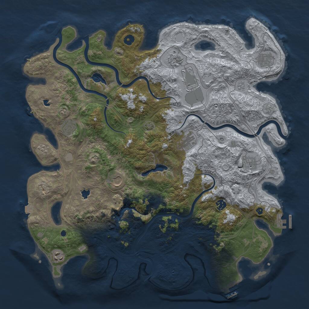 Rust Map: Procedural Map, Size: 4500, Seed: 2475223, 16 Monuments