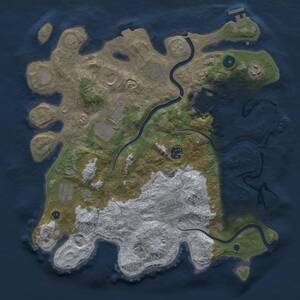 Thumbnail Rust Map: Procedural Map, Size: 3750, Seed: 1775932341, 15 Monuments