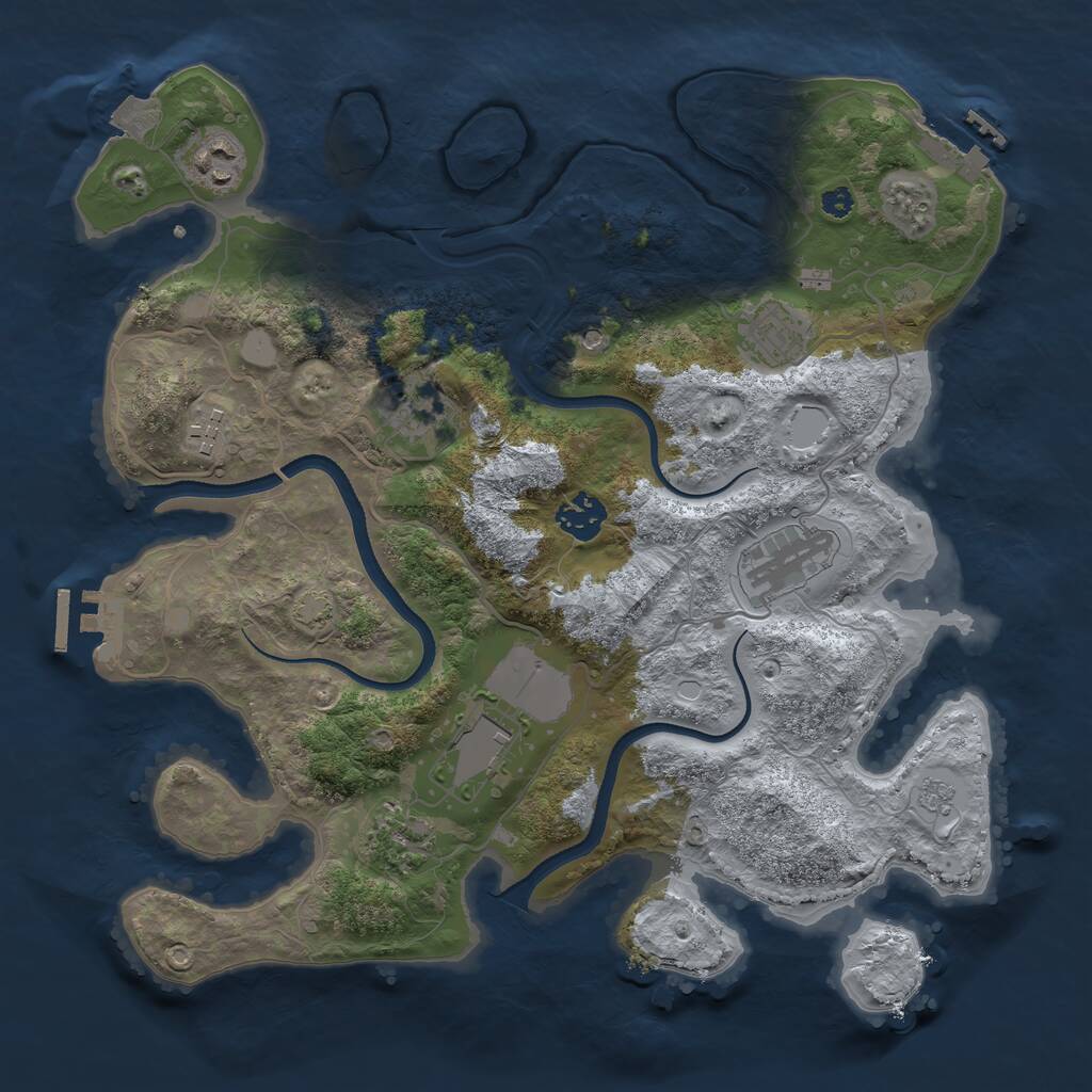 Rust Map: Procedural Map, Size: 3500, Seed: 269274606, 14 Monuments