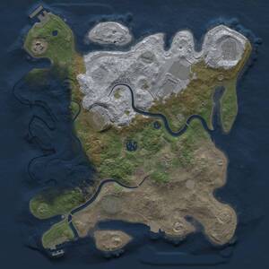 Thumbnail Rust Map: Procedural Map, Size: 3500, Seed: 376003943, 14 Monuments