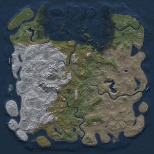 Thumbnail Rust Map: Procedural Map, Size: 6000, Seed: 1585718340, 17 Monuments
