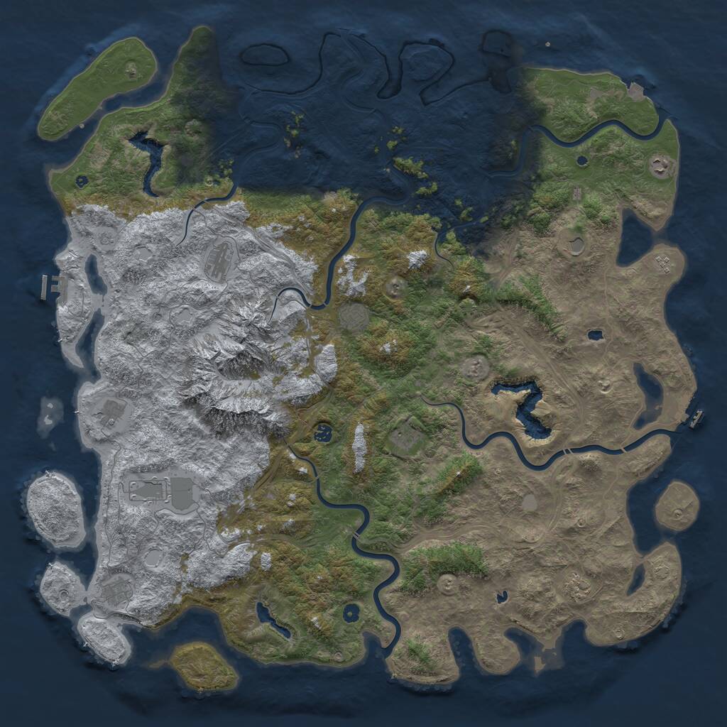 Rust Map: Procedural Map, Size: 6000, Seed: 1585718340, 17 Monuments