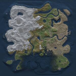 Thumbnail Rust Map: Procedural Map, Size: 4000, Seed: 866, 15 Monuments