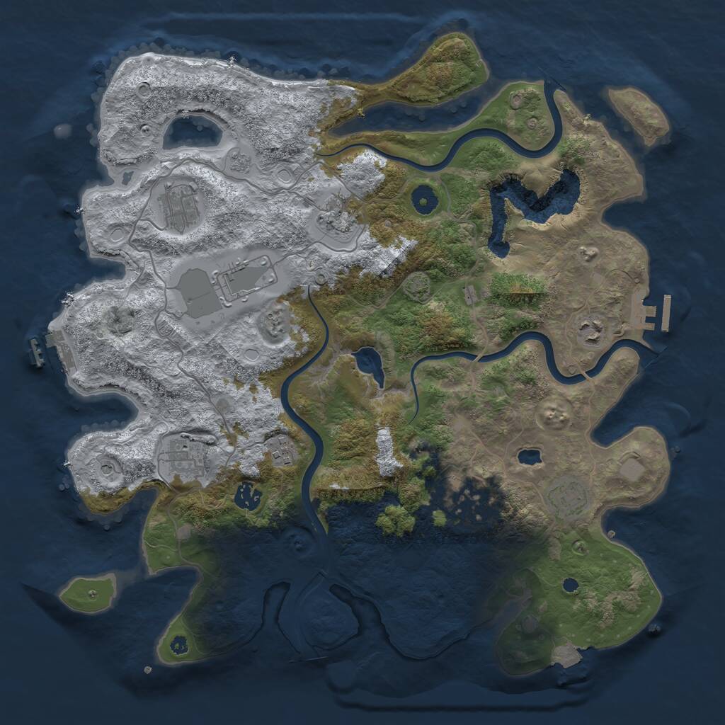 Rust Map: Procedural Map, Size: 4000, Seed: 866, 15 Monuments