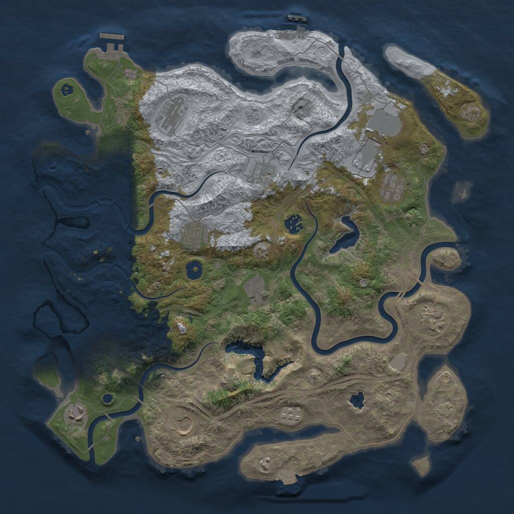 Rust Map: Procedural Map, Size: 4250, Seed: 2019793079, 17 Monuments