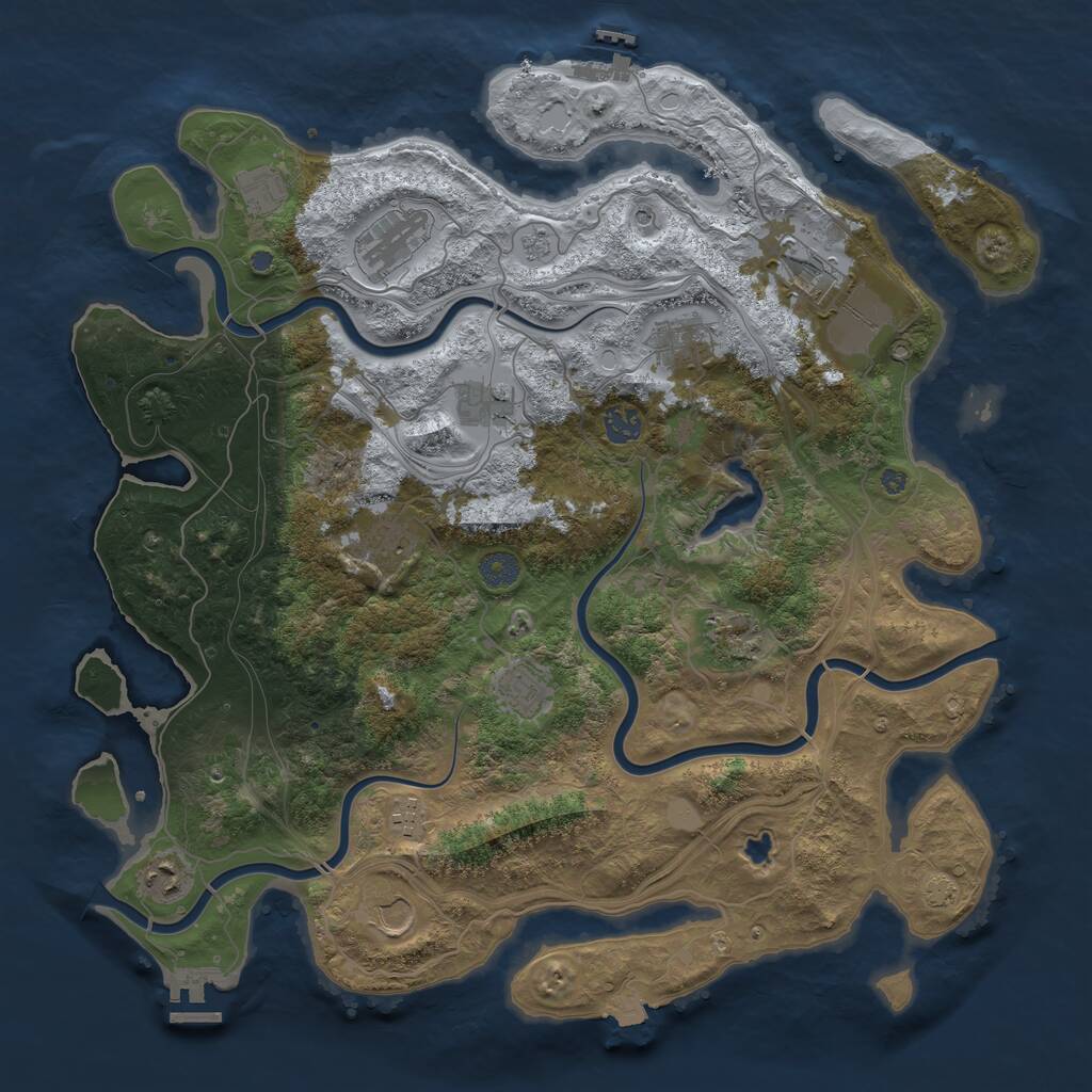 Rust Map: Procedural Map, Size: 4250, Seed: 2019793079, 17 Monuments