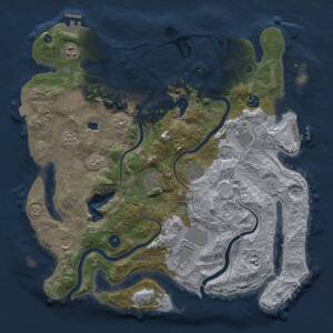 Thumbnail Rust Map: Procedural Map, Size: 4000, Seed: 2107810789, 15 Monuments